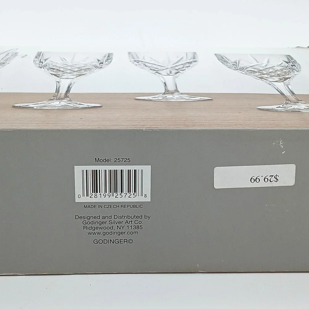 Shannon Crystal by Godinger Dublin Pattern Wine Water Goblet Glasses 8